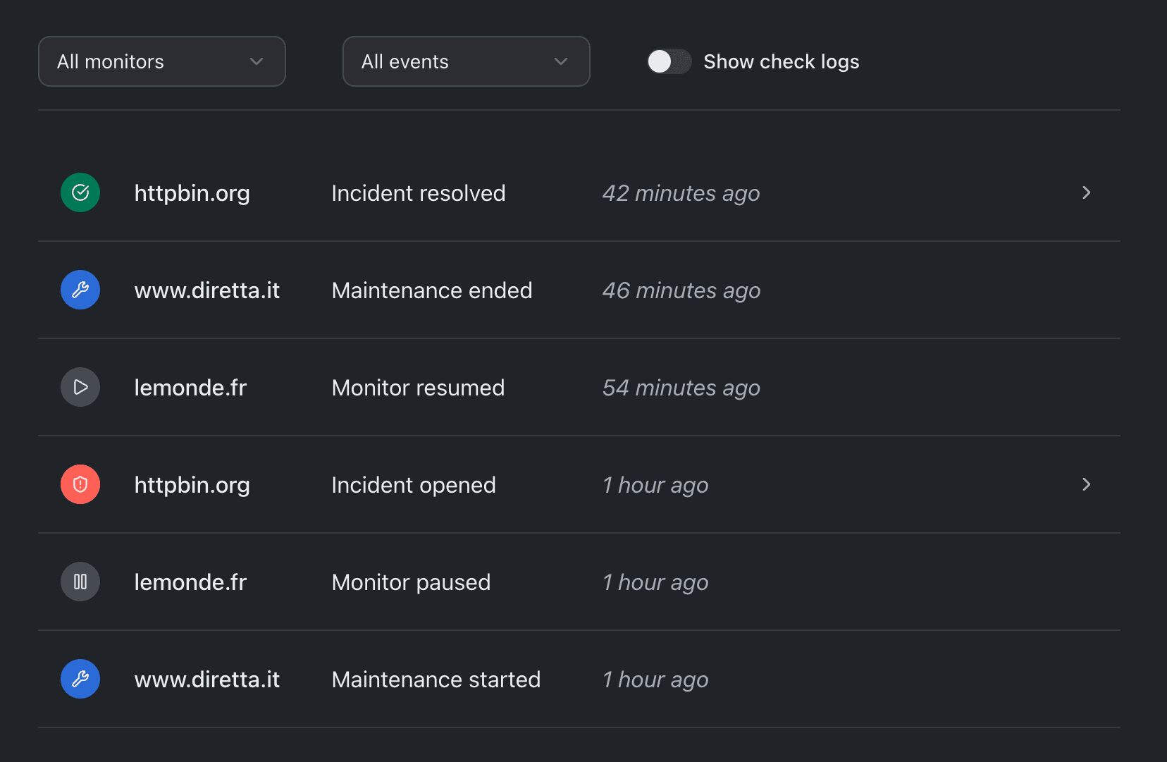 GoPing dashboard preview